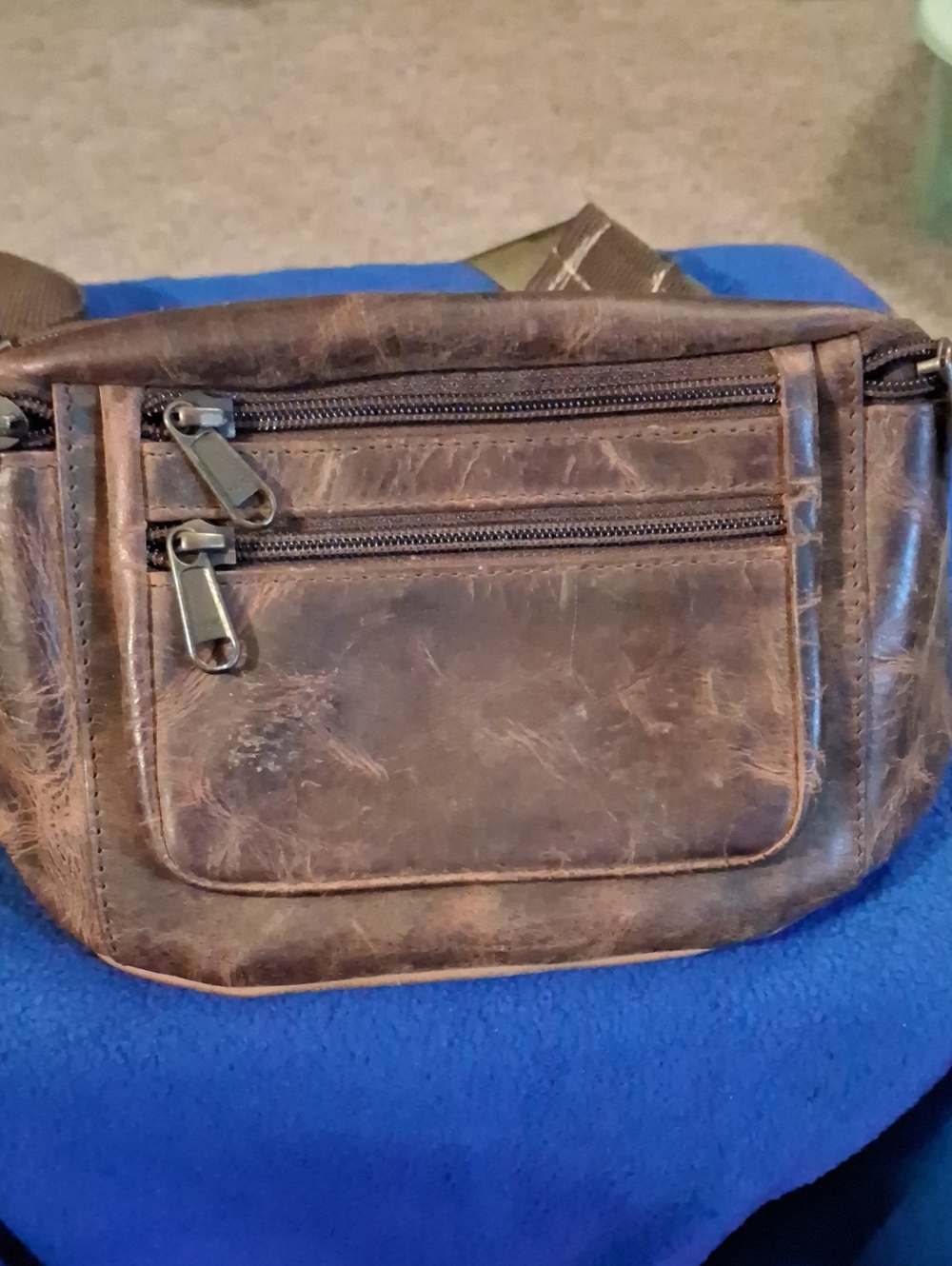 Komiac  BuffaloLeather Brown Men’s Waist Bag / Fanny Pack